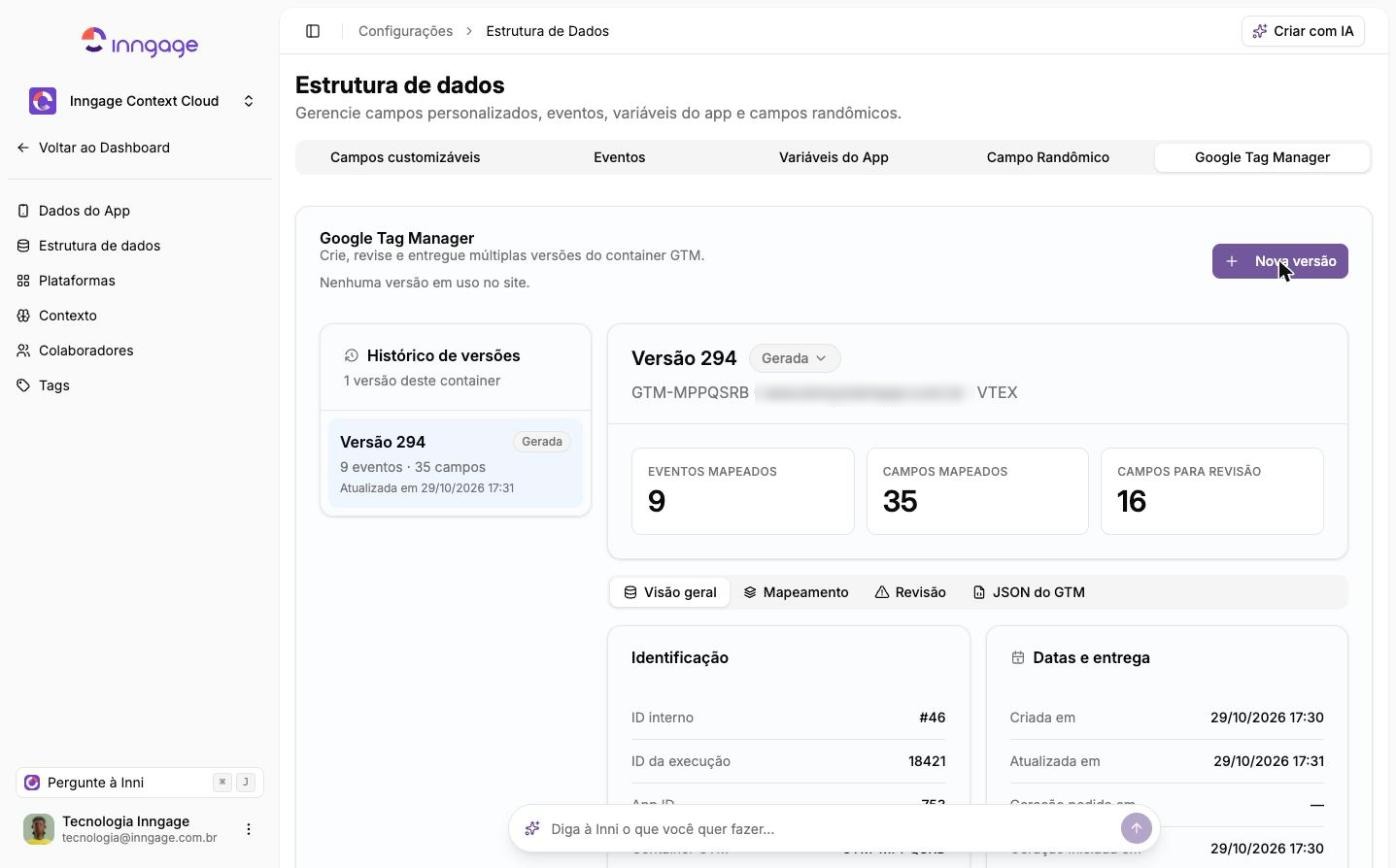 Versão gerada, com as métricas