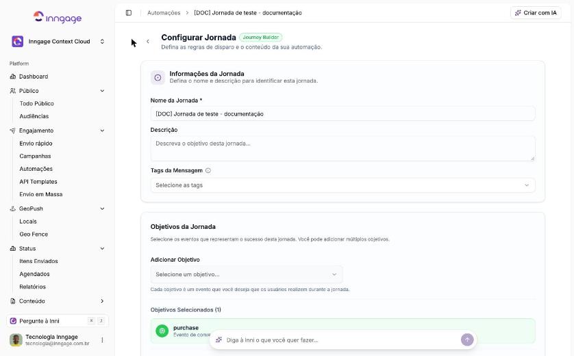 Configurar Jornada em modo de edição